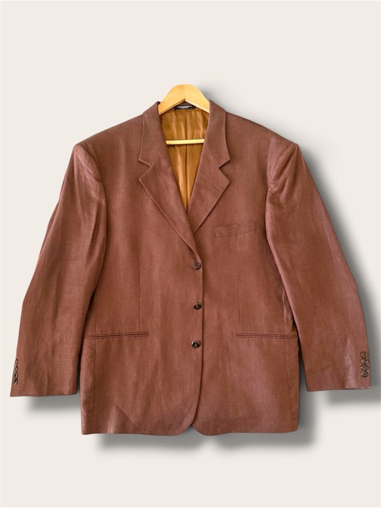 Hannibal Other - Vintage Hannibal 100% Linen Brown Blazer Jacket 44R Made in Canada